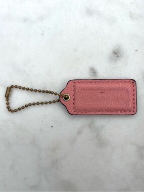 COACH Snakeskin Leather Hang Tag, Pink